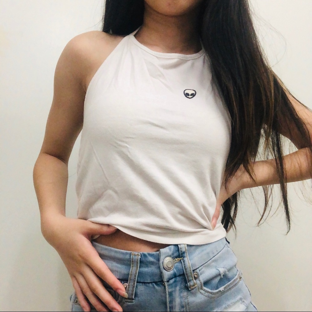 Brandy Melville white halter top